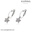 93750 design simple acier inoxydable bijoux charme étoile en forme de clip sur les boucles d&#39;oreilles